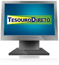 Computador com antiga logo do tesouro direto brasileiro